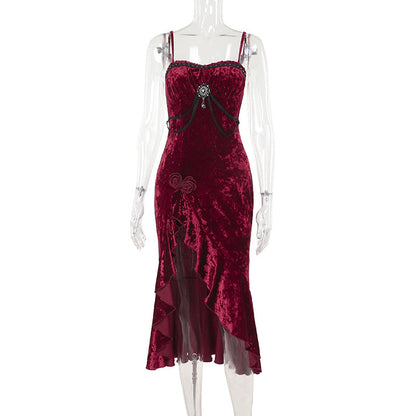 Women's Autumn Sexy Dress Christmas Elegant Dark Dresses
