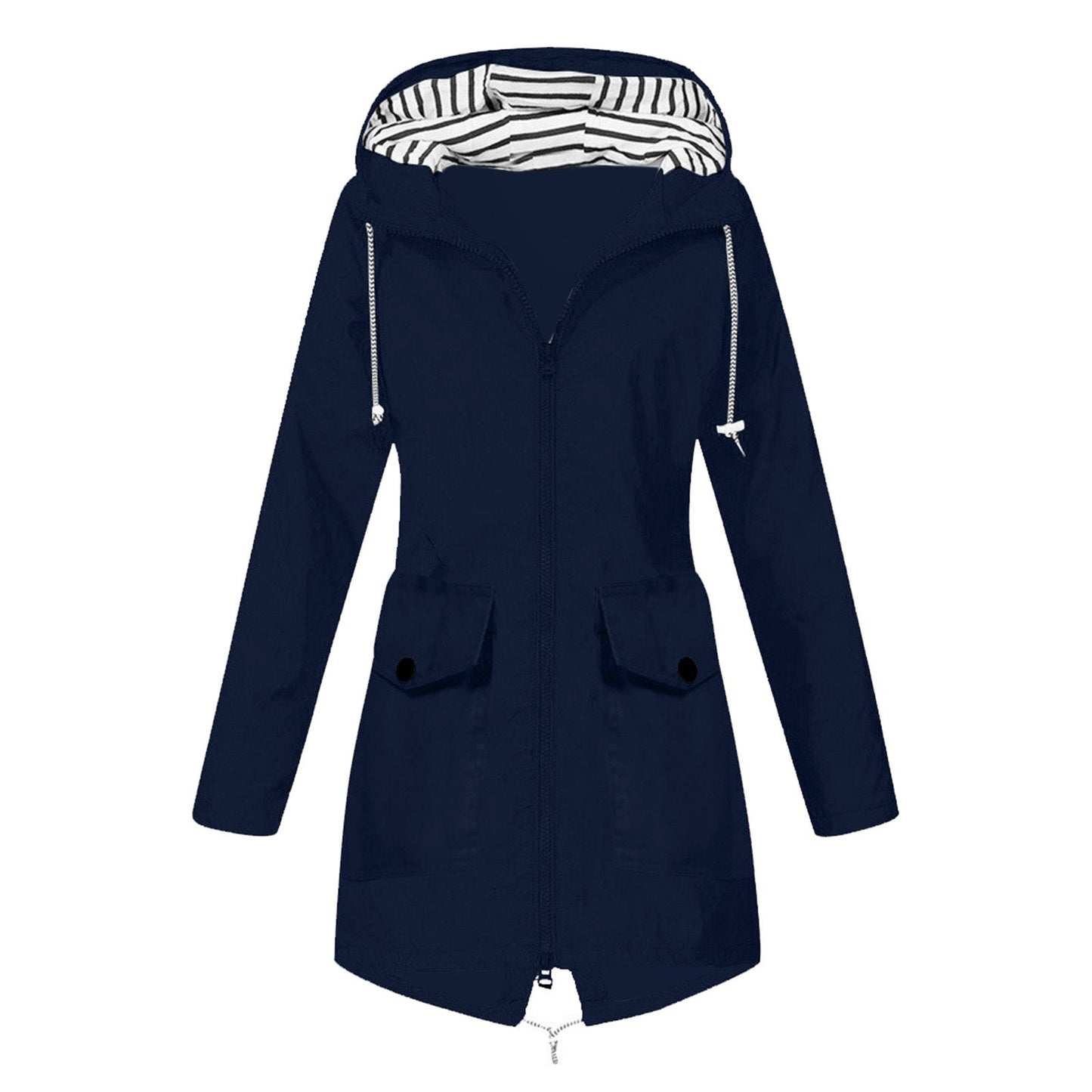 Women's Shell Windproof Outdoor Striped Hooded Mountaineering Coats