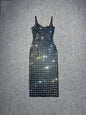 Women's Color Rhinestone Backless Light Luxury Minority Banquet Birthday Sexy Dresses