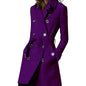 Women's Hot Single Long Woolen Double Breasted Coats