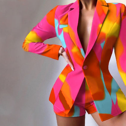 Women's Fashion Temperament Commute Casual Two-piece Set Suits