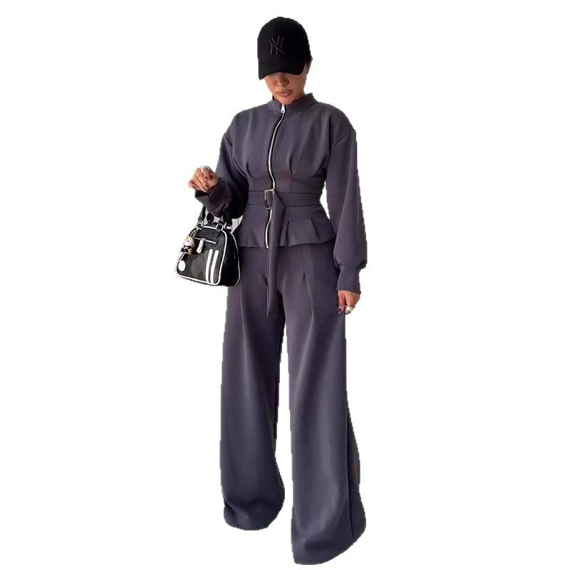 Women's Autumn Zipper Slimming Sports Casual Suits