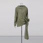 Women's Solid Color Long-sleeved Autumn Fashion Loose Waist Blouses