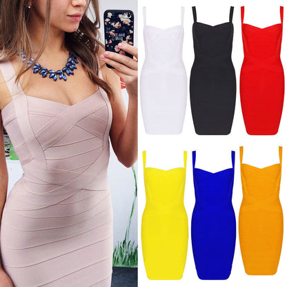 Women's Knitted Sling Stretch Slim Dress Bandage Dresses