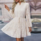 Black Dress Autumn Jacquard Long Sleeve Dresses