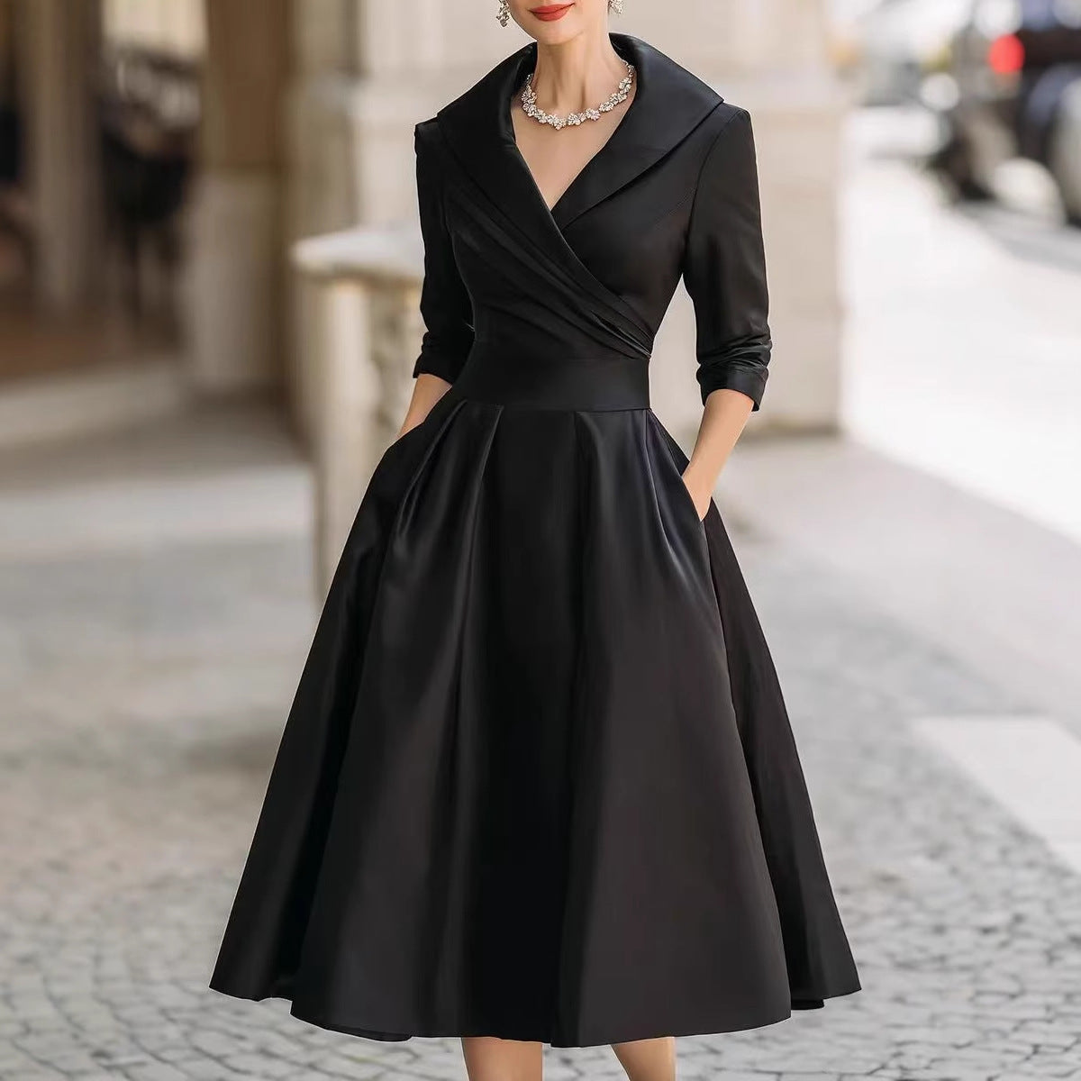 Women's Elegant Formal Waist Dress Slimming Long Dresses