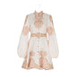Design High Version Single-breasted Stand-up Collar Puff Sleeve Dresses