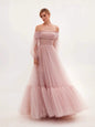 Women's Long Mesh Sleeve Dress Tulle Dresses