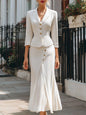 Women's Color Single-breasted Three-quarter Sleeve Small Dress Suits