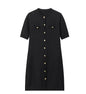 Women's Knitted Short-sleeved Button Wool Dress Dresses