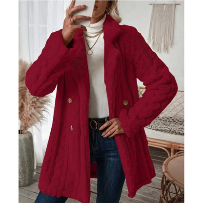 Women's Plush Comfort Casual Warm Collar Double Coats