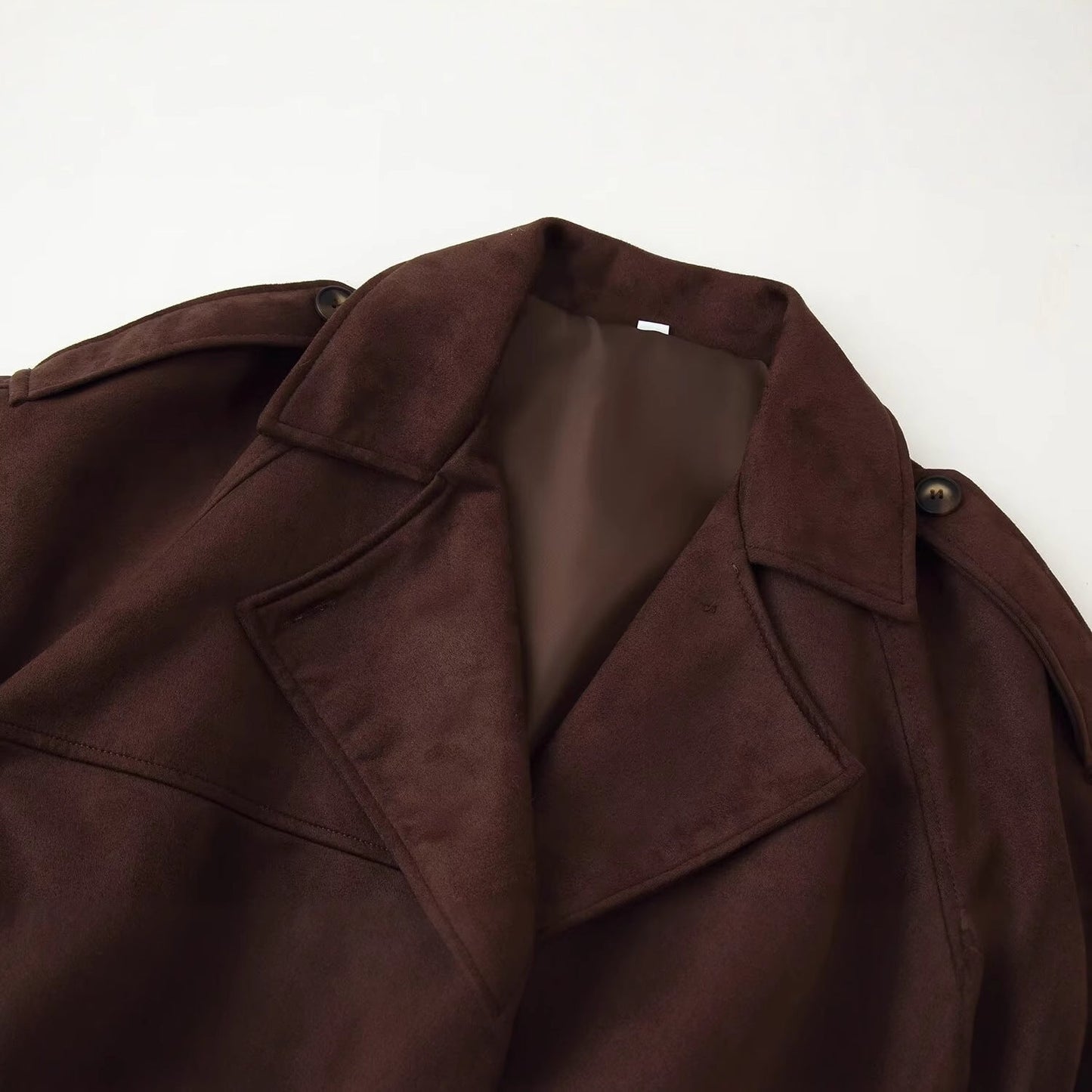 Women's Fashion Casual Retro Brown Lace Lapel Coats