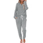 Women's Two-piece Casual Pocket Buckle Sports Trousers Sweaters