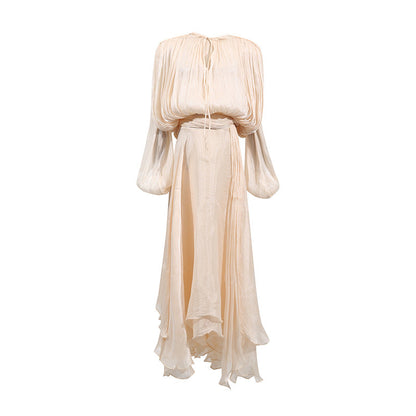 Women's Dress Round Neck Waist Trimming Ribbon For Dresses