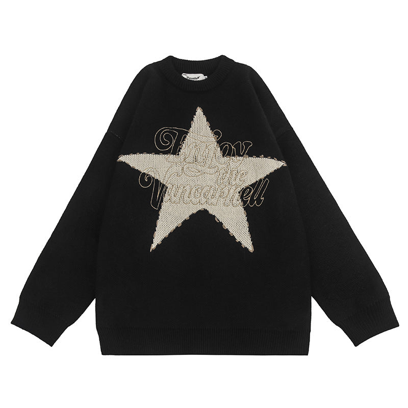 Women's Five-pointed Star Loose Temperament Casual Knitted Sweaters