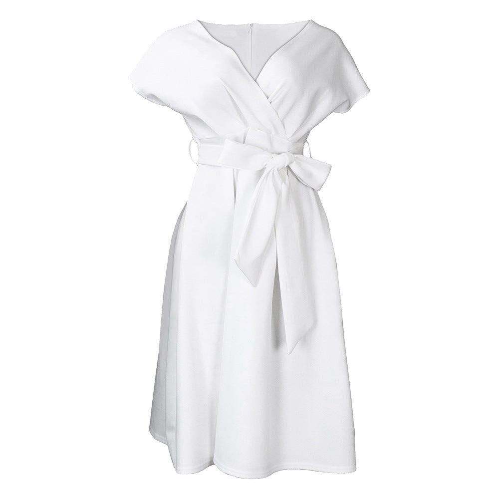 Women's Fashion Solid Color Large Swing Dress Dresses