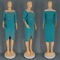 Women's African Fashion Wear Half Sleeve Beaded Hot Drilling Party Dresses