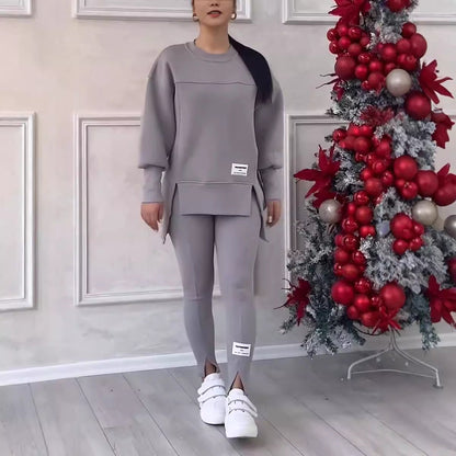 Women's Versatile Irregular Long Sleeve Printed Suits