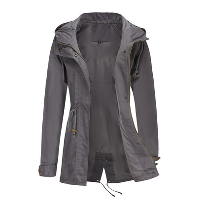 Women's Cotton Anorak Loose Solid Color Coats