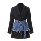 Spring Two-piece Denim Waist Seal Slimming Suits