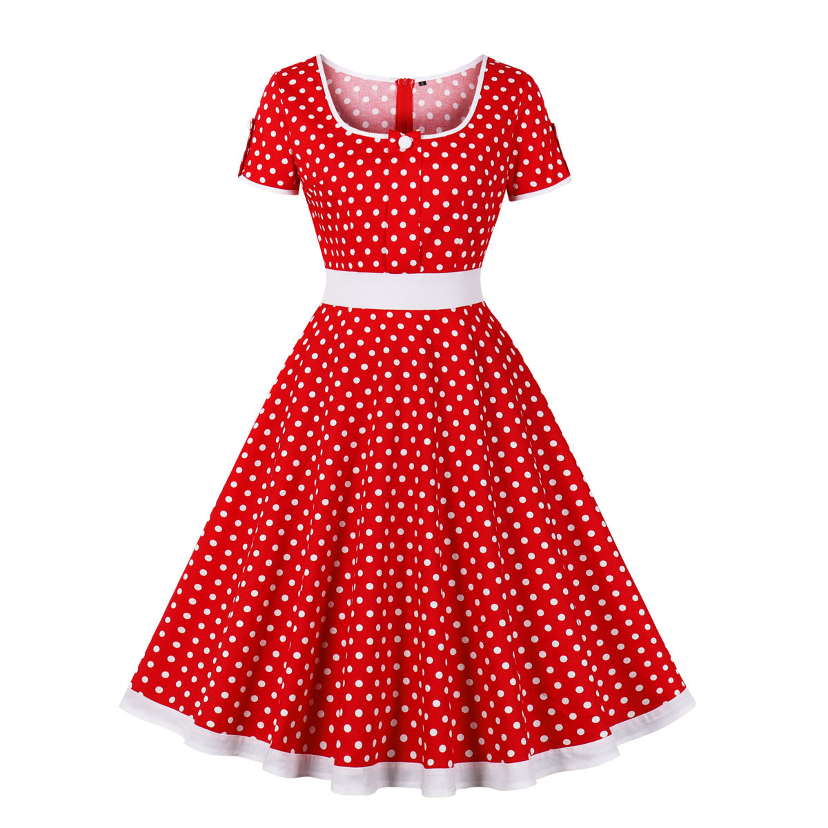 Retro Dots Dress Elegant Big Hem Skirts