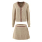 Women's Unique Autumn Long-sleeved Knitted Pleated Suits