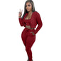 Women's Hooded Sports Casual Set Three-piece Suits