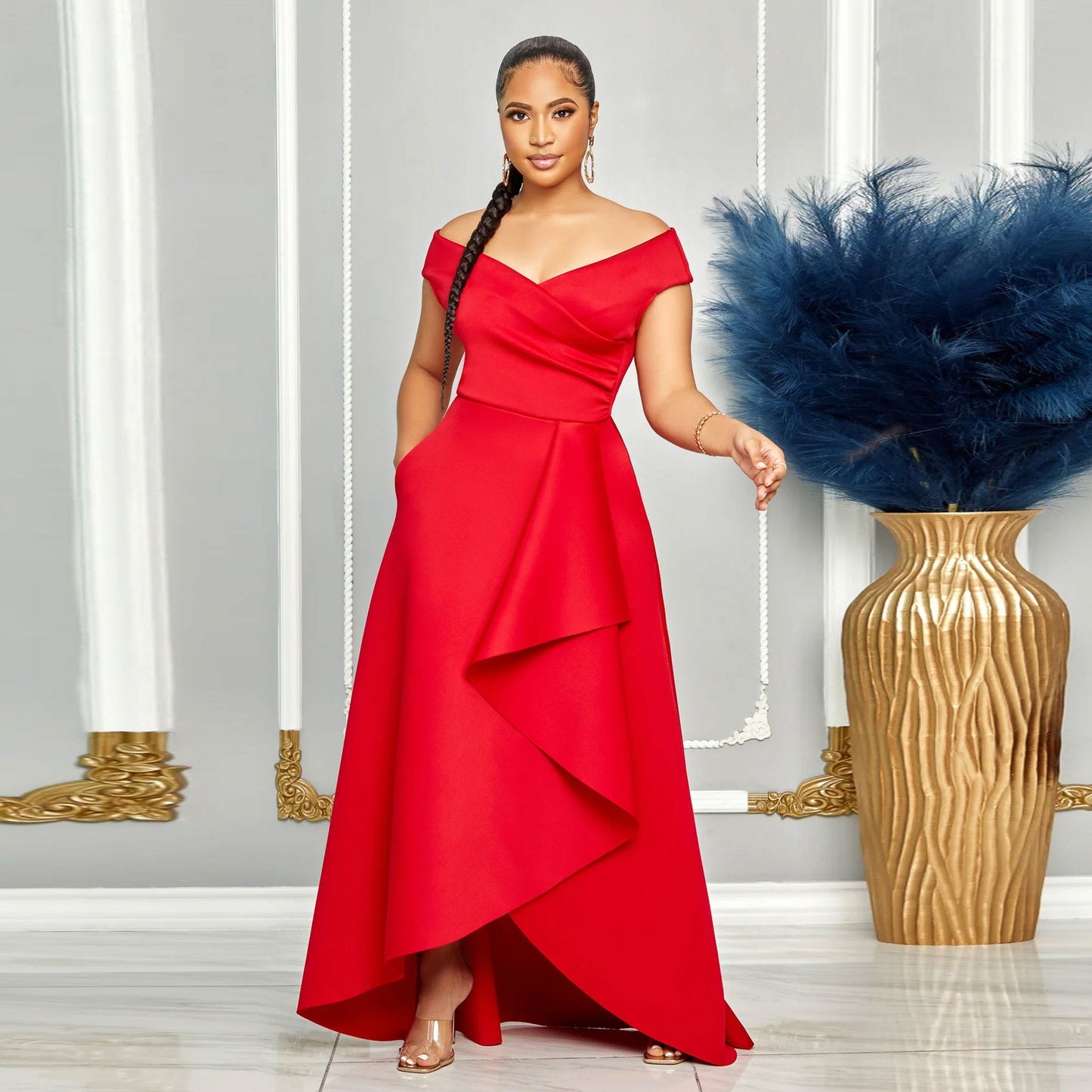 Sexy Solid Color Sleeveless Large Swing Dresses