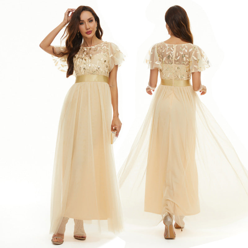 Sleeve Round Neck Pettiskirt High Waist Wedding Dresses