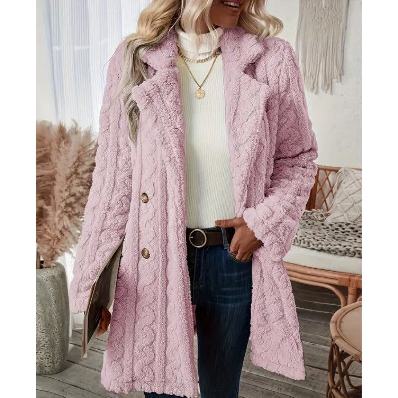 Women's Plush Comfort Casual Warm Collar Double Coats