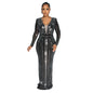 Women's Fashion Wear Solid Color Hot Drilling Long Dresses
