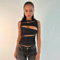 Women's Summer Hot Sexy Cutout Imitation Denim Tops