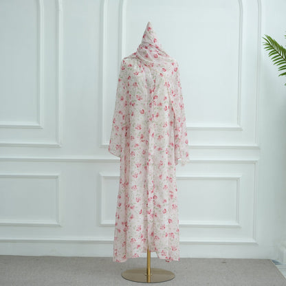 Durable Pure Beautiful Printed Design Chiffon Dresses