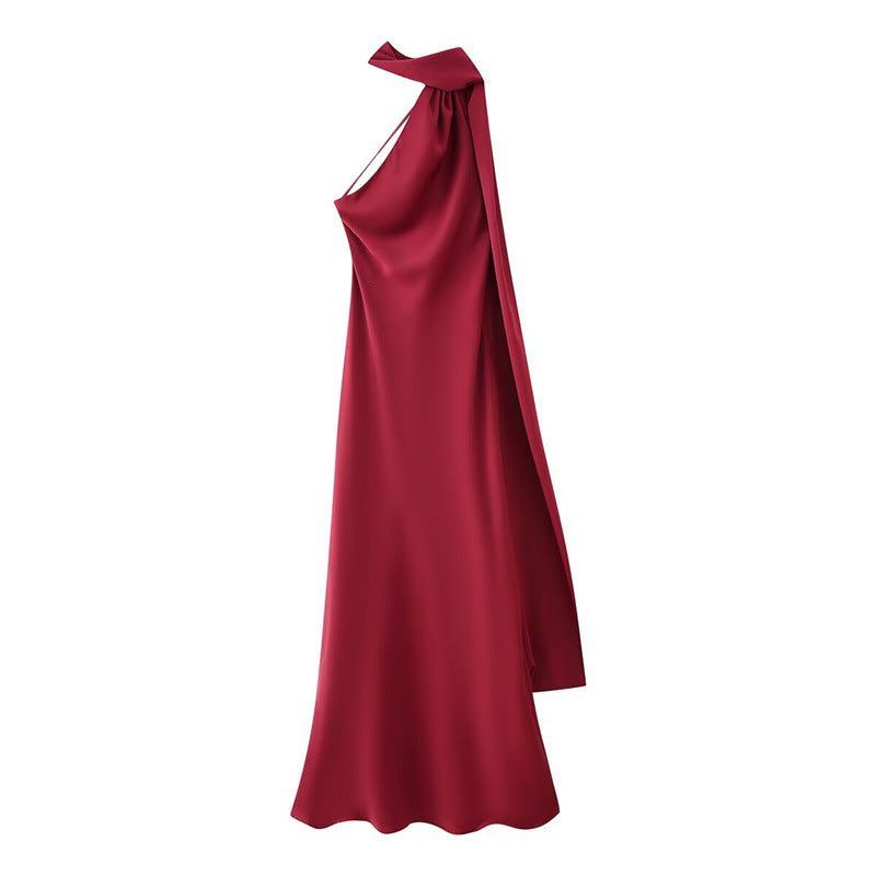 Women's Autumn Fashion Simple Ribbon Halter Midriff Clothing