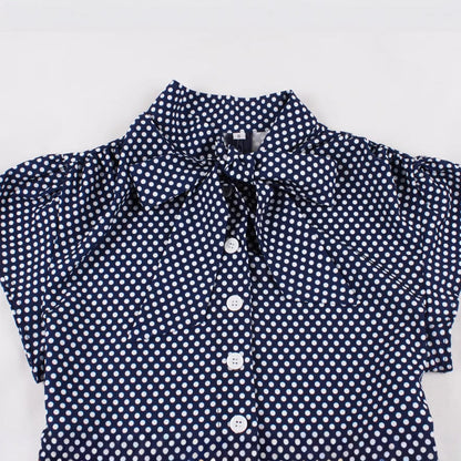 Women's Dots Single Row Button Sleeve High Shorts