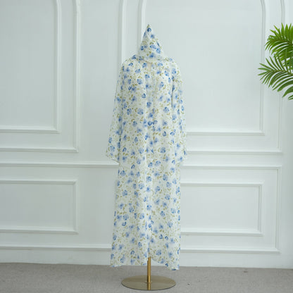 Durable Pure Beautiful Printed Design Chiffon Dresses
