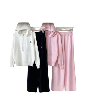 Women's Sweatshirt Fashion Trendy Knitted Two-piece Casual Suits