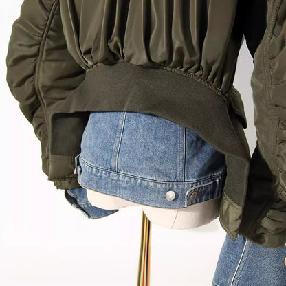 Design Sense Loose Color Matching Denim Coats