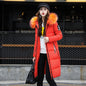 Women's Long Cotton Hooded Large Fur Collar Coats