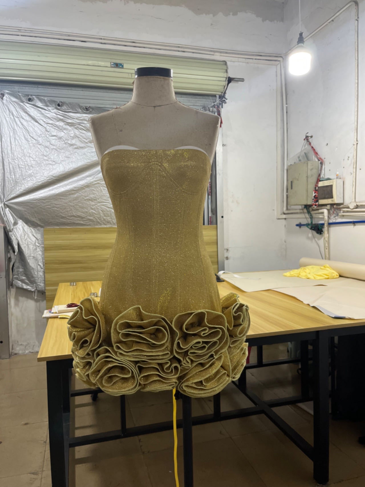 Women's Gold Sequin Sexy Tube Dress Tight Dresses
