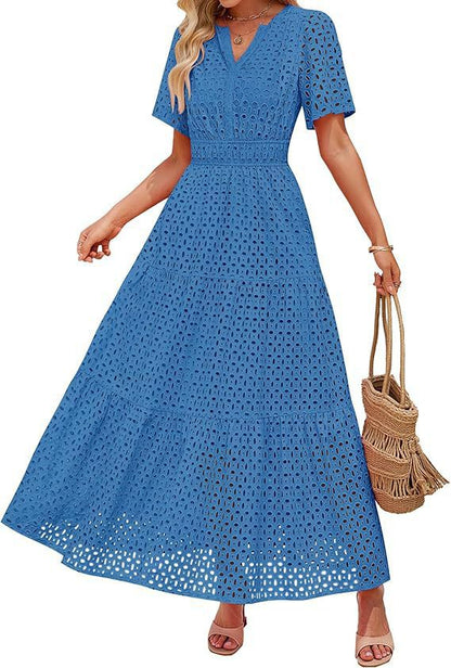 Women's A- Line Hollow Lace Cake Dress Dresses
