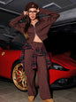 Women's Long Sleeve Zipper Trousers Sports Two-piece Suits