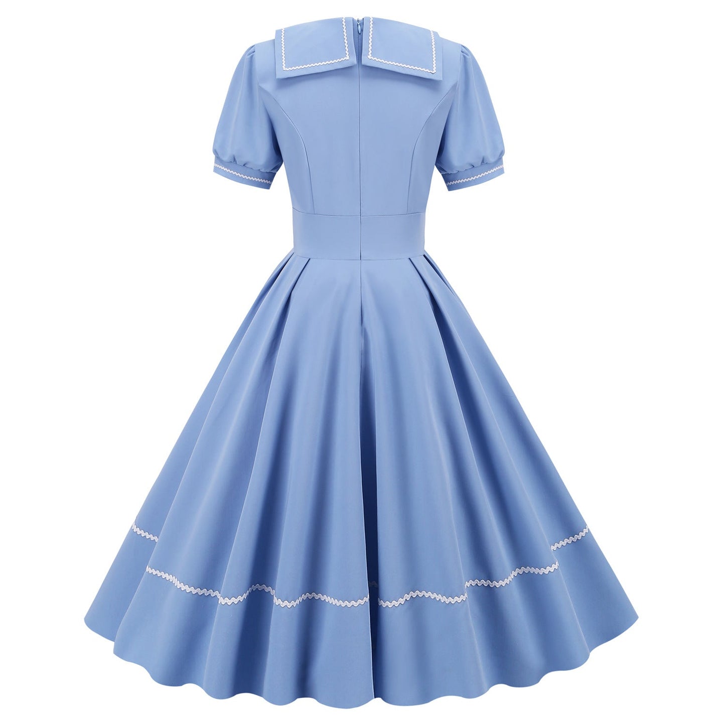 Wave Ruffled Sleeves Slimming Mid-length Large Swing Dresses