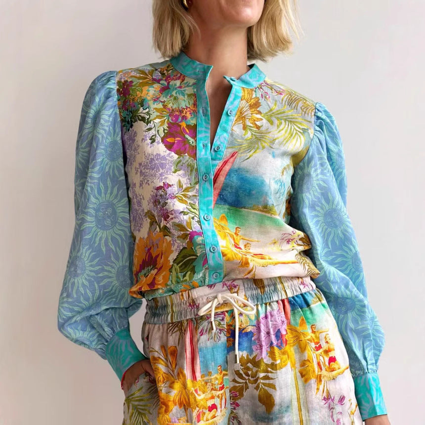 Temperament Casual Long Linen Sleeves Shirt Suits