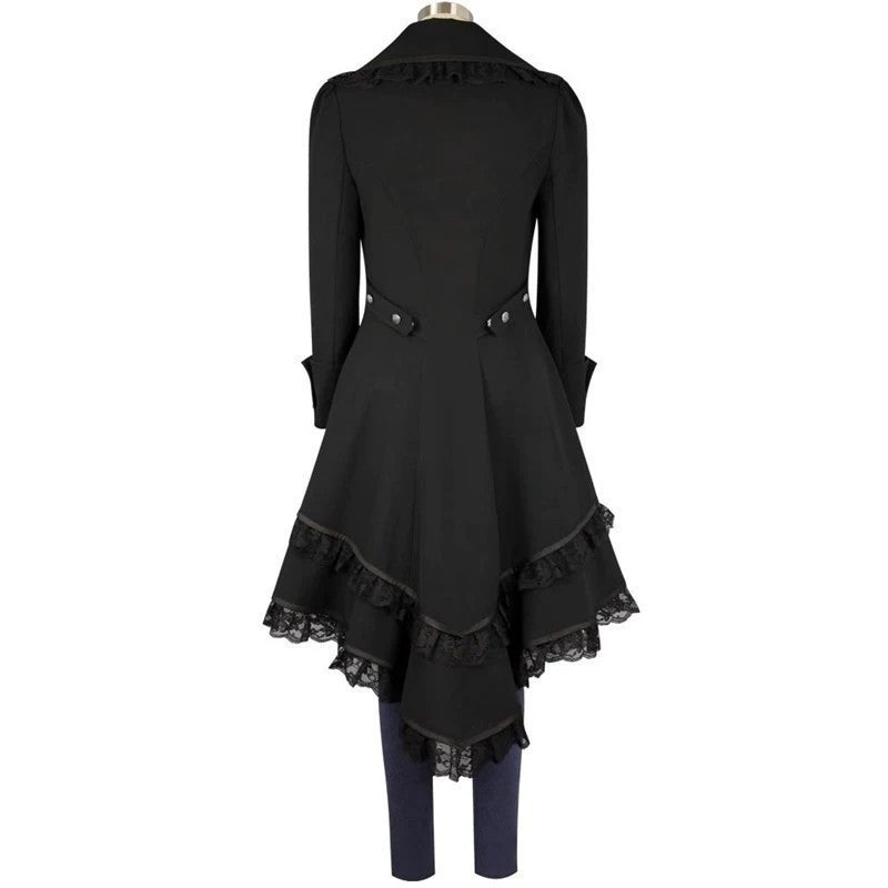 Women's Classic Swallowtail Black Gothic Victorian Coats