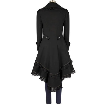 Women's Classic Swallowtail Black Gothic Victorian Coats