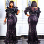 Women's African Wear Sequined Embroidered Dress Fishtail Dresses