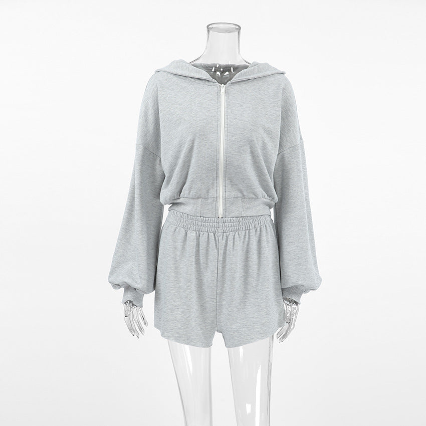 Women's Autumn Hooded Long Sleeve Loose Two-piece Suits