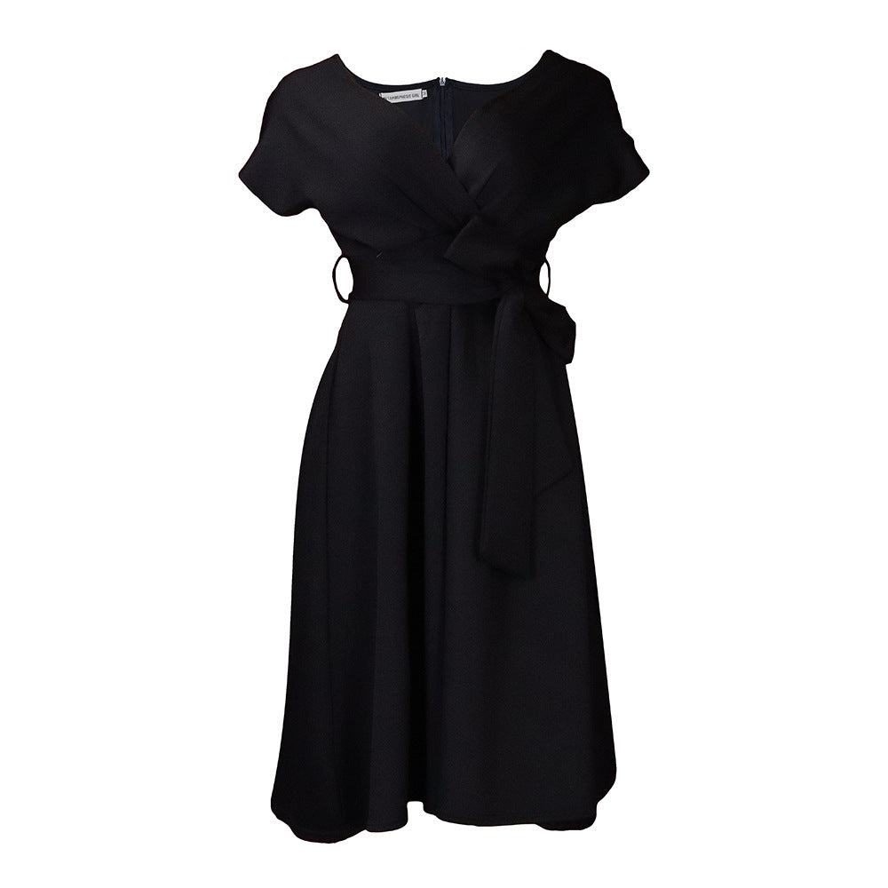 Women's Fashion Solid Color Large Swing Dress Dresses