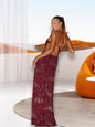 Elegant Backless Sequined Embroidered Halter Style Dresses